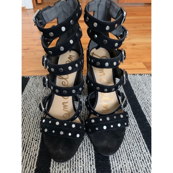 Sam Edelman York Studded Suede Heels - Picture 2 of 5